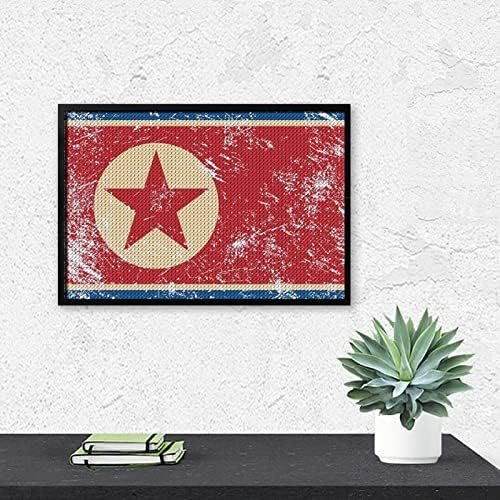 צפון קוריאה רטרו דגל יהלומי ציור ערכות 5 ד תרגיל מלא ריינסטון אמנויות קיר תפאורה למבוגרים 8איקס 12