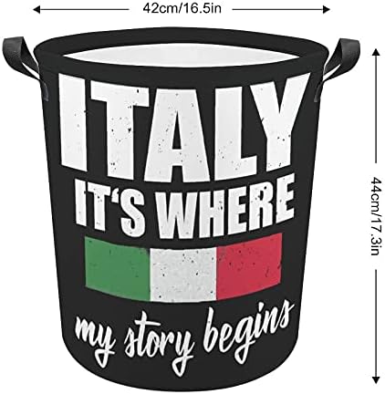 גאה איטליה איטלקי כביסה סל סל תיק בגדים מלוכלכים אחסון סל עמיד למים מתקפל מתקפל צעצוע ארגונית עבור משרד שינה