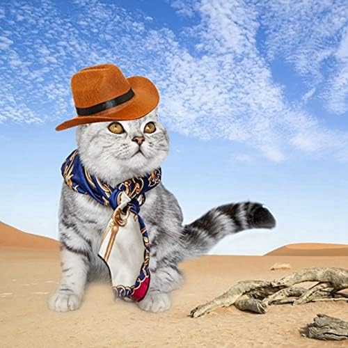 כובע לחיות מחמד, כובע קאובוי חתול מצחיק, כובע כלבים מקסים, כובע חתול קאובוי מערבי, תלבושת כלבים אלסטית,