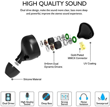 DCMeka USB C באוזניות של צג אוזניות, אוזניות IEM היברידיות דינאמיות, אוזניות IEM מסוג C, אוזניות קווית לזמרים,