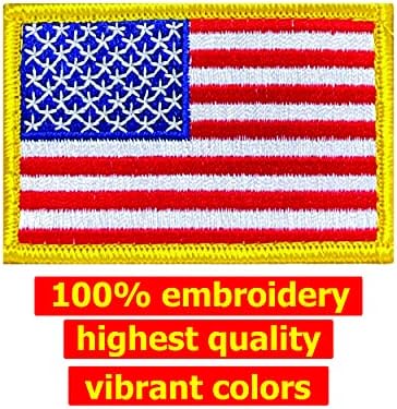 2 חבילות טקטי ארהב ארהב אמריקאית דגל אמריקאי טלאי רקום - 3 x 2 עם גיבוי וו וולאה