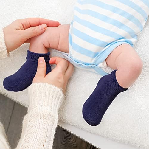 24 חבילה גרביים ללא החלקה עם אחיזות גרבי כותנה עבות יוניסקס לתינוקות פעוטות