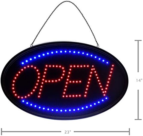 Alpine Industries ניאון LED LED שלט איסוף על שפת המדרכה לתעשיות עסקיות ואלפיניות הוביל שלט ניאון פתוח לחבילה עסקית