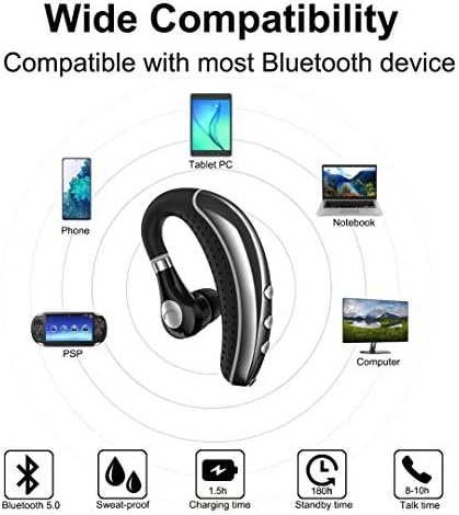 Comexion Bluetooth אוזניות v5.0 אפרכסת Bluetooth עם מיקרופון ומפתח