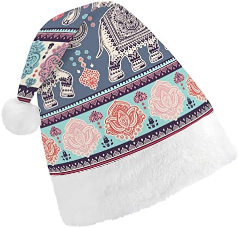 הודי לוטוס אתני פיל חג המולד כובע סנטה כובע עבור יוניסקס מבוגרים נוחות קלאסי חג המולד כובע עבור מסיבת