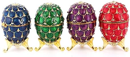 ג'הה קריסטל משובצת ביצה צירים בצורת תלת -טבעת טבעת טבעת שרשרת מתנה קולקציית מחזיקת קופסאות מתנה