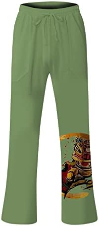מכנסי פשתן מכנסי פשתן מכנסי פשתן לגברים באיכות נוחה עכשווית פשתן רך צבע כיס מכנסי מכנסיים