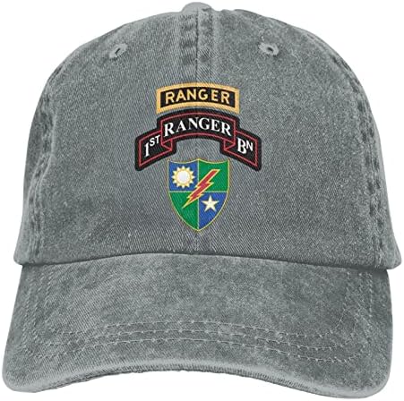 גדוד ארהב צבא ארהב, גדוד ריינג'ר 75 גדוד ריינג'ר טאב מתכוונן יוניסקס כובע כובע כובעי כובעי בייסבול כובע בייסבול