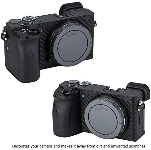 Kiorafoto אנטי-סקרץ 'מצלמה אנטי-לובש גוף גוף גוף מגן סרט מגן לסוני אלפא A6600 קישוט מגן-סיבי פחמן שחור