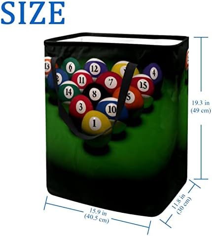כדור ביליארד עם מספרים הדפס סל כביסה מתקפל, סלי כביסה עמידים למים 60 ליטר אחסון צעצועי כביסה