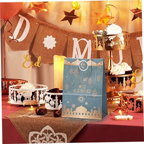 Kuyyfds Eid Mubarak שקיות מתנה קראפט שקיות מסיבת נייר מעדיפות לקישוטים רמדאן קישודים של 20 יחידות שקיות מתנה