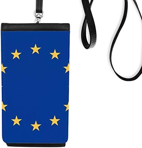 דגל לאומי של האיחוד האירופי אירופה ארנק ארנק ארנק תליה כיס נייד כיס שחור