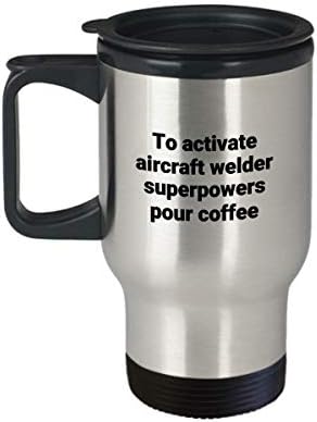 ספל נסיעות רתך מטוסים - מתנת ספל קפה אל חלד סרקסלי מצחיק