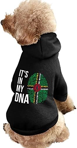 זה ב- DNA שלי דומיניקה דגל בגדי כלב קפוצ'ונים של חיות מחמד חורפי חורף סווטשירטים של כלבים חמים לכלבים בינוניים