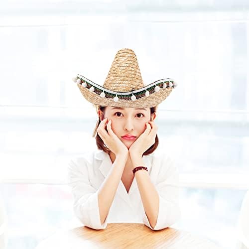 אוזי מקסיקני מסיבת כובע פום פום קש כובע סומבררו כובע קרנבל מסיבת אספקת פסטיבל
