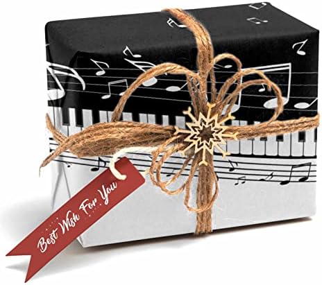 קלידים לפסנתר עם תווים מוזיקליים גליל נייר עטיפה מתנה לקישוטי חג המולד אותם תפאורה למסיבה, עשה זאת בעצמך 5 חלקים