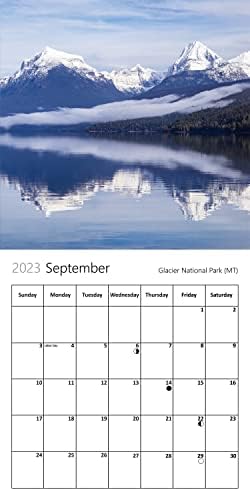 לוח השנה הקיר הלאומי העולמי שלנו ארהב 2023 - מתכנן משפחתי ומארגן יומי עם תמונת לוח השנה של נוף ארהב חודשי