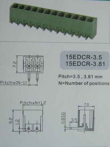 זווית 40 PCS 90 ° 2 pin/way המגרש 3.5 ממ מחבר חסימת בורג מחבר צבע ירוק סוג הניתן לחיבור עם סיכת זווית