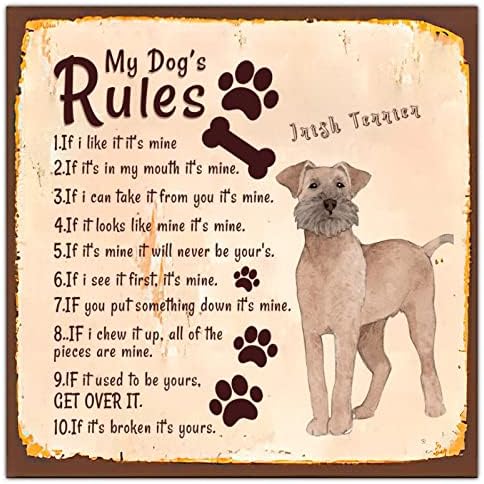 מצחיק מתכת כלב סימן שלט שלי כלב של כללים במצוקה לחיות מחמד כלב סימן מבורך מתכת הדפסת עתיק לחיות מחמד כלב קיר תליית