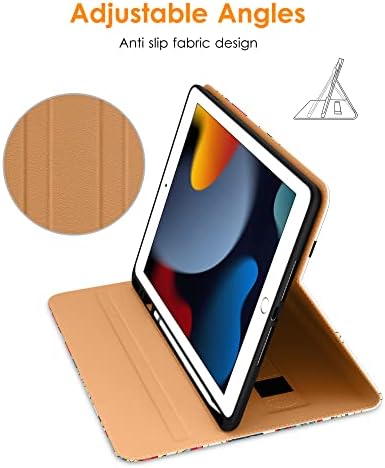 DTTO iPad 9/8/7 דור 10 אינץ 'מארז 2021/2020/2019, כיסוי עמדת עור פרמיום עור עמד