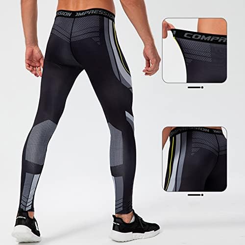 מכנסי דחיסה של HSSDH לגברים חבילה, מכנסי חותלות יוגה פעילים לגברים המריצים מכנסי אימון ספורט ספורט