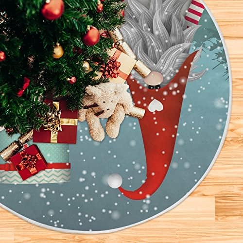 מתנות גמדי חג המולד של Oarencol חצאית עץ חג המולד שלג קישוטי מחצלת עץ חג חג המולד 36 אינץ '