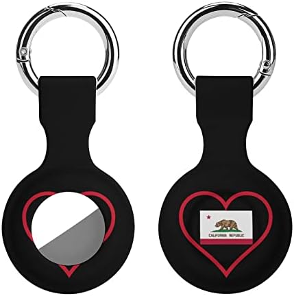 אני אוהב קליפורניה אדום לב מודפס סיליקון מקרה עבור תגי אוויר עם מחזיק מפתחות מגן כיסוי אוויר תג מאתר גשש אביזרי