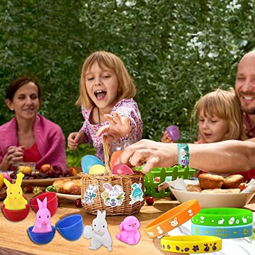 מסיבת פסחא של Yopenmoune מעודדים לילדים צמידי סטירה של פסחא סטיית גומי כורסי כף יד מגוון חומרי מילוי פסחא מתנות