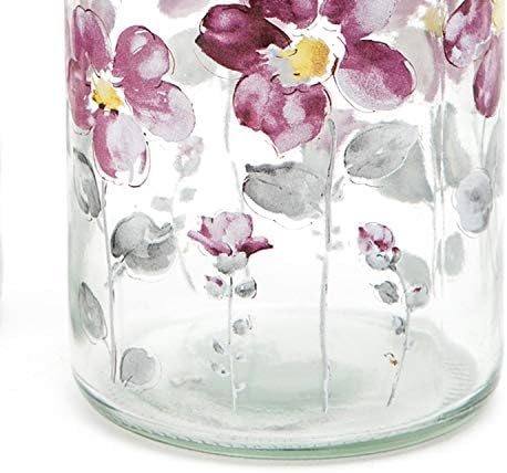 בקבוק מתקן סבון זכוכית פרחים 17oz עם משאבת פלסטיק