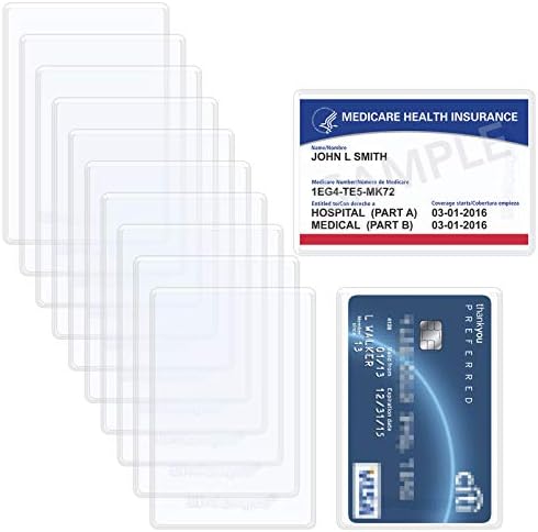 10 חבילה חדש מדיקר כרטיס מחזיק מגן שרוולים, 6 מיל רך וגמיש ברור ארנק גודל חריץ עבור ביטוח לאומי כרטיס, ביטוח כרטיס,