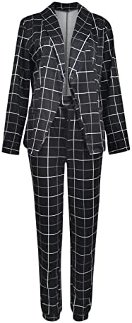 ז'קט מזדמן של Xiloccer's 2 pc מעיל דק רזה שרוול ארוך בלייזר משרד מכנסי עסקים+ מעיל מעילים חליפות