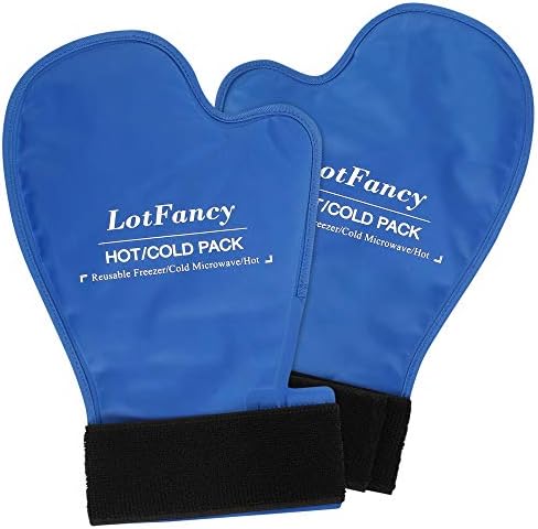חבילת קרח יד של Lotfancy, זוג אחד, כפפות טיפול קר חם, קומפרס כפפות קרות לשימוש חוזר לחום קומפרס לידיים אצבעות