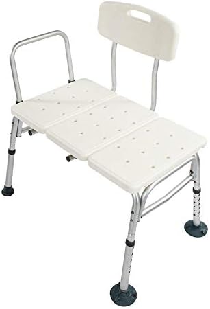 מושב שרפרף מקלחת טימיהאוס מתקפל 10 גובה העברת אמבטיה ספסל כיסא רפואי לבן