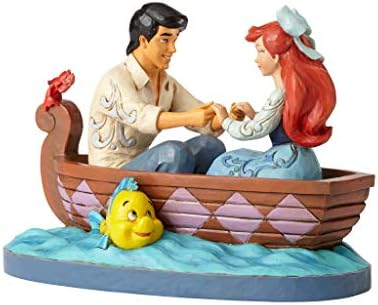 אנסקו דיסני מסורות מאת ג'ים שור בת הים הקטנה אריאל והנסיך אריק בפסלון סירת משוטים, 6.126 אינץ ', רב צבעוני