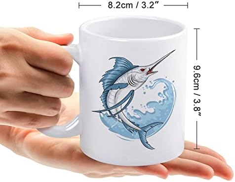דייג דגי מרלין הדפסת ספל קפה כוס קרמיקה תה כוס מצחיק מתנה עם לוגו עיצוב עבור משרד בית נשים גברים-11