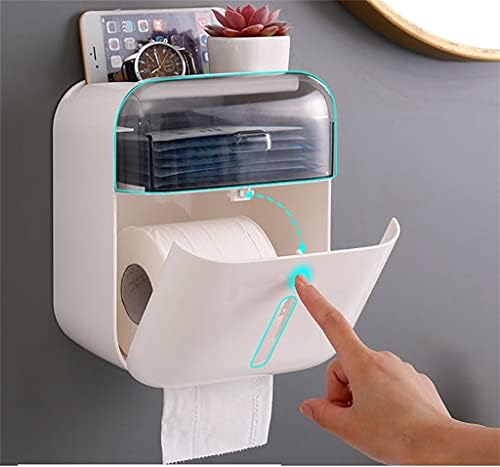 קופסת רקמות אטום למים מחזיק נייר טואלט מגבות נייר מפלסטיק מחזיק קיר קיר רכוב על מדף אמבטיה קופסת אחסון ניידת