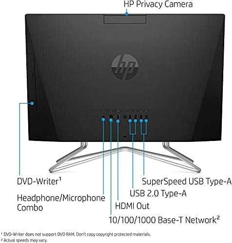 HP 2022 22 אינץ 'FHD IPS מסך מגע כל שולחן עבודה שולחן עבודה מחשב 2-ליבות AMD RYZEN 3 3250U מעבד 32GB DDR4