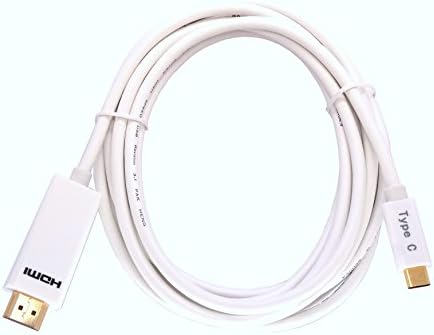 CyberTech 6 ft USB 3.1 סוג C לכבל HDMI, תומך בתארים 3D 4KX2K ברזולוציה גבוהה מתאם כבלים לבנים עבור MacBook
