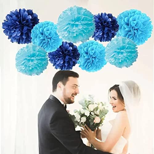 ערכת Pom Poms נייר טישו, כדור פרחים נייר מחדש למסיבת יום הולדת חתונה לחתונה מקלחת למקלחת מקלחת