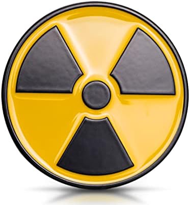 מדבקת מכוניות אזהרת קרינה גרעינית, סמל מתכת רדיואקטיבי של סימן רדיואקטיבי, לעולם אל תדהים מדבקות