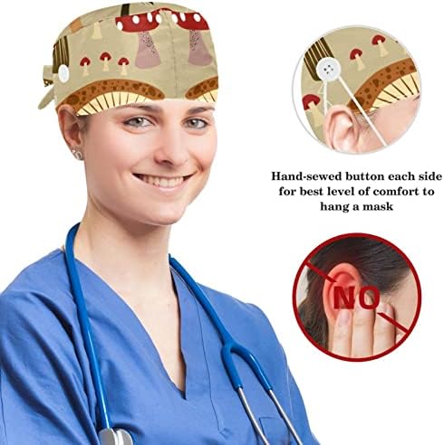 דפוסי לוטוס צבעוניים כובע כובע מתכוונן מכסה עם כפתורים ושיער קשת משופשף לאחות ורופא