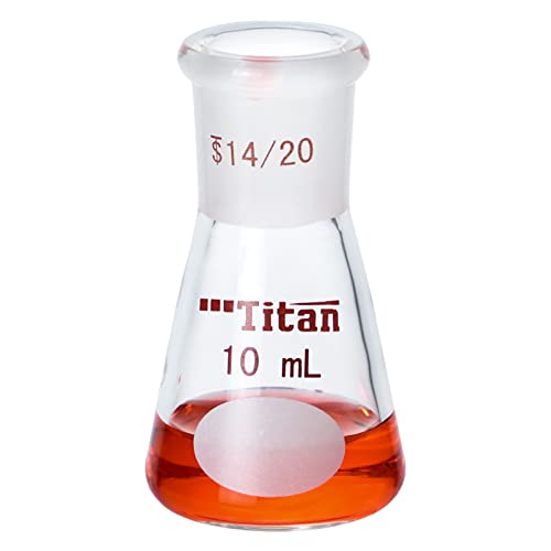 אדמאס-בטא 1 חתיכה זכוכית ארלנמאייר בקבוק חרוטי כוס עמיד 14/20 10 מ ל מדידת כוס כימיה מעבדה זכוכית לעבות