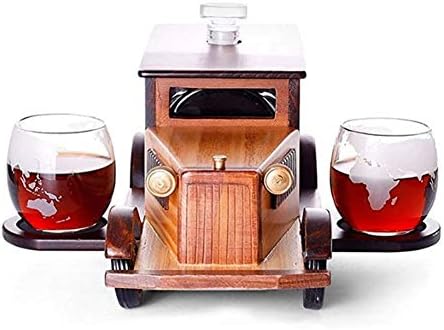 יין מתלה ויסקי לגין יצירתי נהיגה רכב בצורת בית בר 3 יחידות ויסקי לגין סט עם עץ רכב עבור משקאות