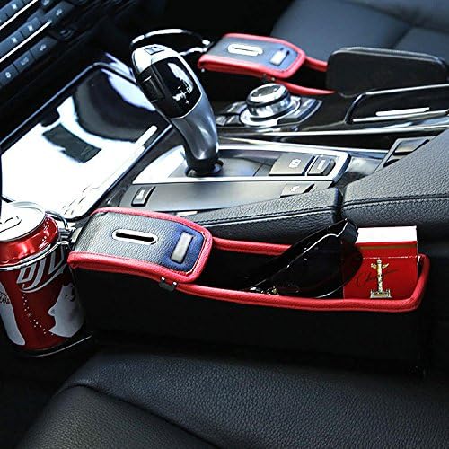 NC Yutool עור מושב מכונית נקיק תיק אחסון קופסת סיר סיר משקאות מחזיק משקאות מכונית מארגן כיס מושב)