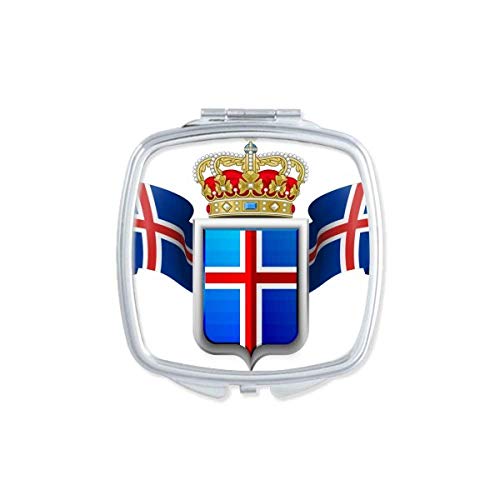 איסלנד לאומי סמל המדינה סמל מראה נייד קומפקטי כיס איפור כפול צדדי זכוכית