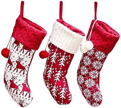 חג המולד תליון חג המולד גרבי ילדים מתנת תיק חג המולד סרוג חג המולד גרבי חוט גרביים אדום