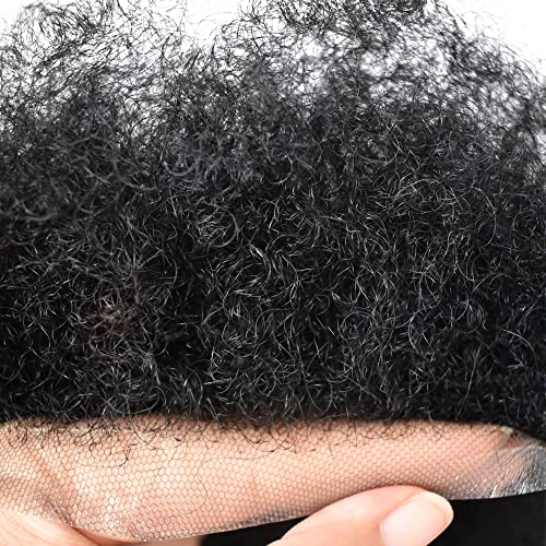 אפרו פאה לגברים שחורים כל תחרה קינקי מתולתל שיער אפריקאי אמריקאי גברים של שיער החלפת מערכת מלא חום