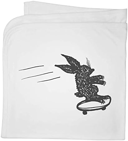 Azeeda 'Skateboarding Rabbit' שמיכה / צעיף כותנה כותנה