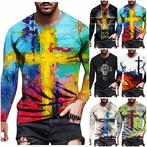חולצות ווקאצ'י לגברים, אופנת גברים ישו חוצה אמונה חולצת טריקו נוצרי הדפס ישו ישו חולצה מזדמנת דתית