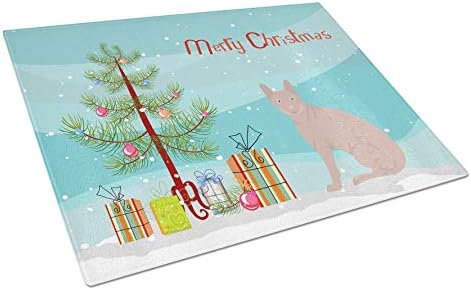 קרולין4765 מעגלים דון ספינקס חתול חג המולד שמח זכוכית חיתוך לוח גדול, דקורטיבי מזג זכוכית חיתוך והגשה לוח גדול